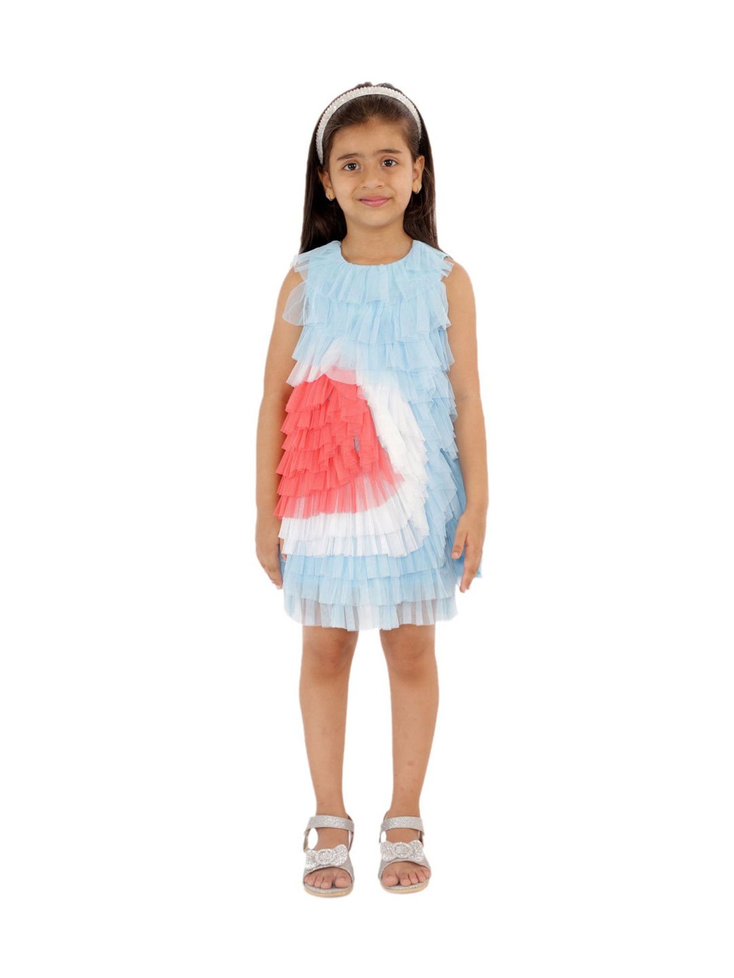 KidsDew Kids Blue Solid Dress