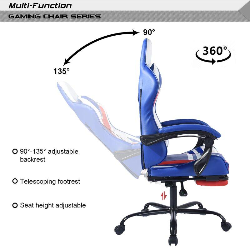 Gaming Chair with comfort Lumbar and Ergonomic Footrest , Office Computer Chair