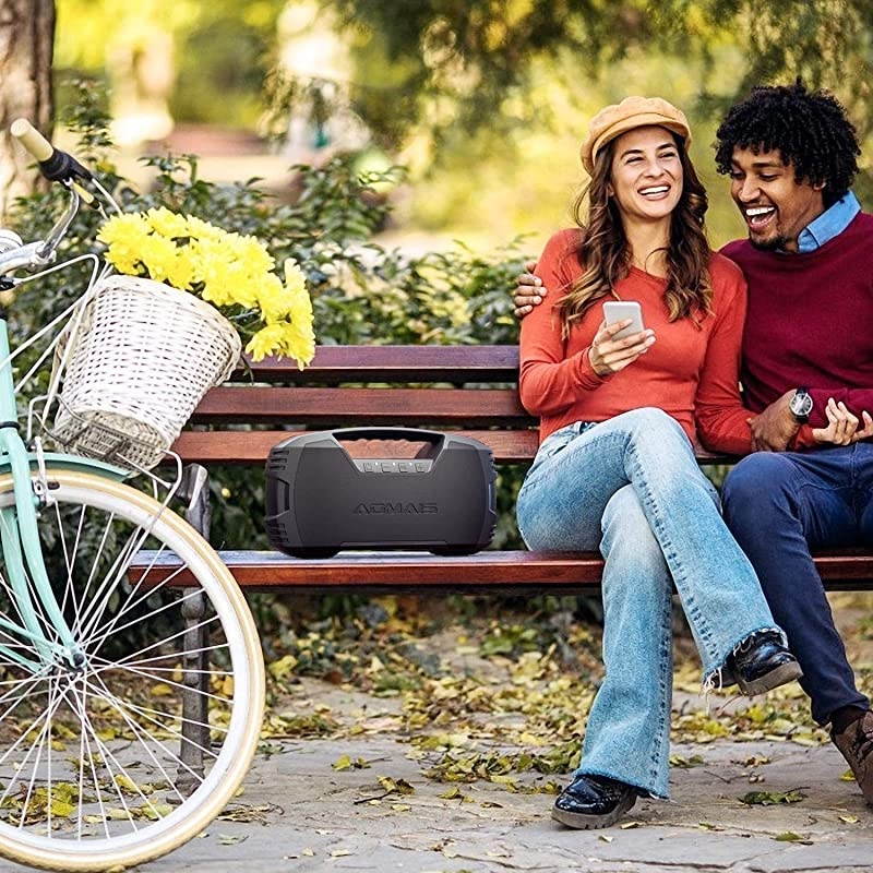 GO Bluetooth Speakers, 40H Playtime Outdoor Portable Speaker, 40W Stereo Sound Rich Bass, IPX7 Waterproof Bluetooth 5.0 Wireless Pairing,10000mAh Power Bank, for Party, Travel,Indoor