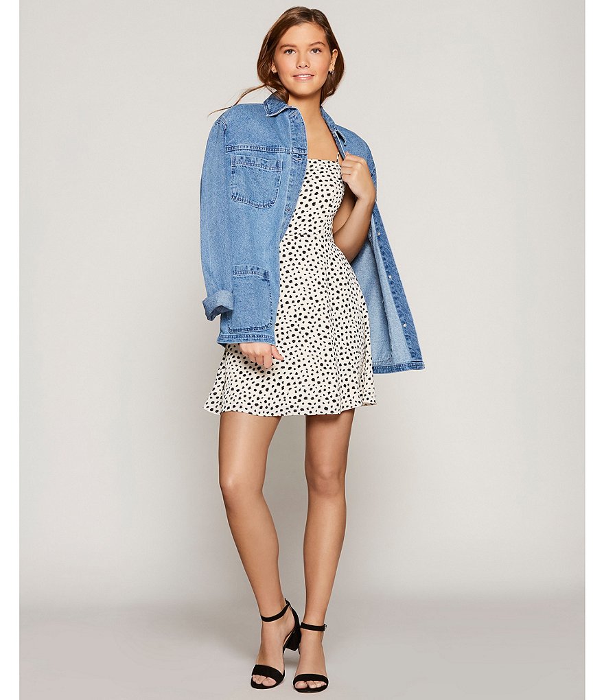 GB Tie Strap Dotted Mini Dress