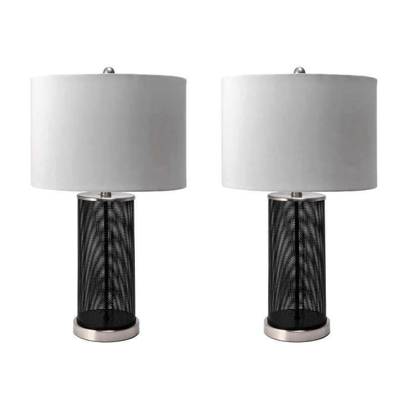 nuLOOM Monroe 24" Iron Table Lamp Lighting - Black 23.5" H x 15" W x 15" D