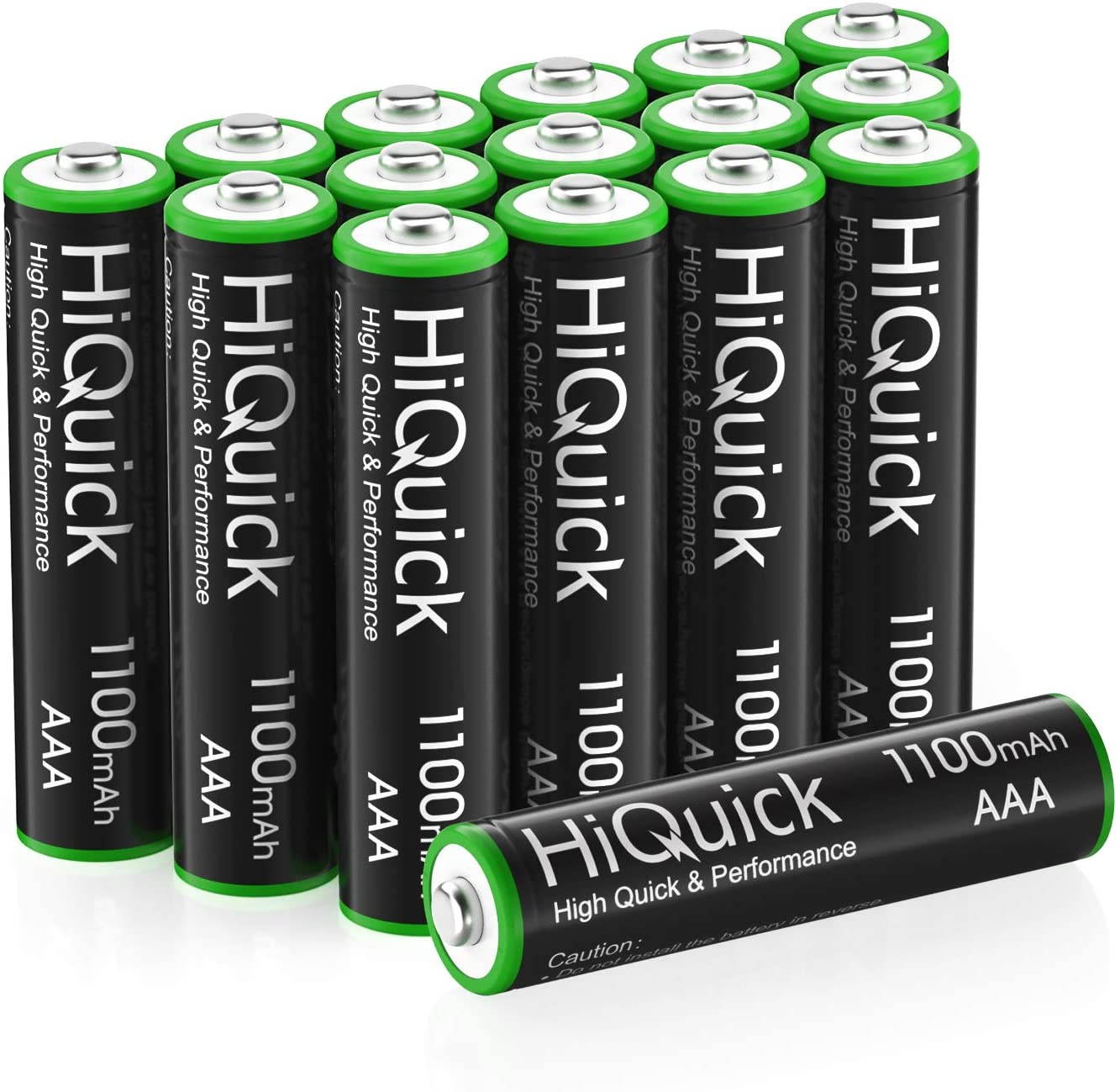 HiQuick 4 Pack Rechargeable Batteries AAA 1100mAh High Capacity Performance 1.2V, Per-Charged Ni-MH AAA Battery