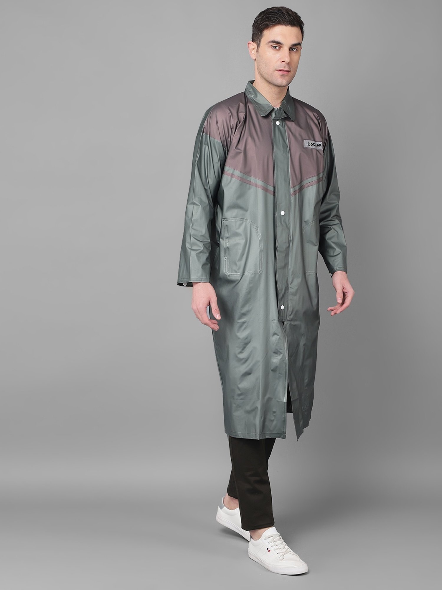 Dollar Green Regular Fit Colour Block Rainwear Jacket