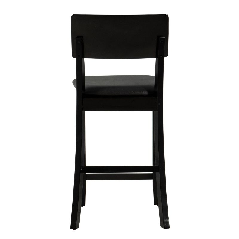 Torino Contemporary 24" Counter Height Barstool Hardwood/Black - Linon