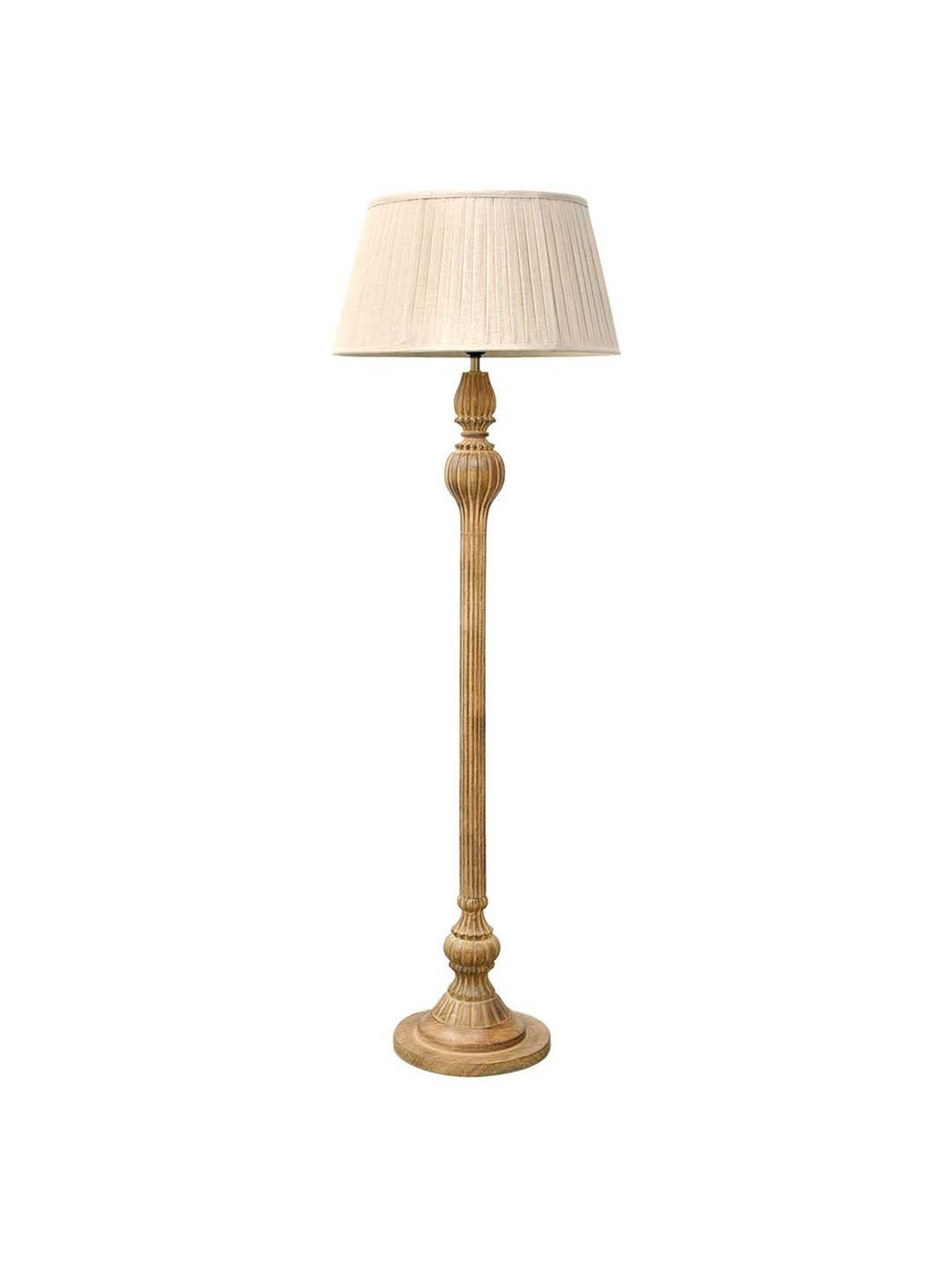Kapoor E Illuminations Sober Brown Wood Single Light Floor Lamp