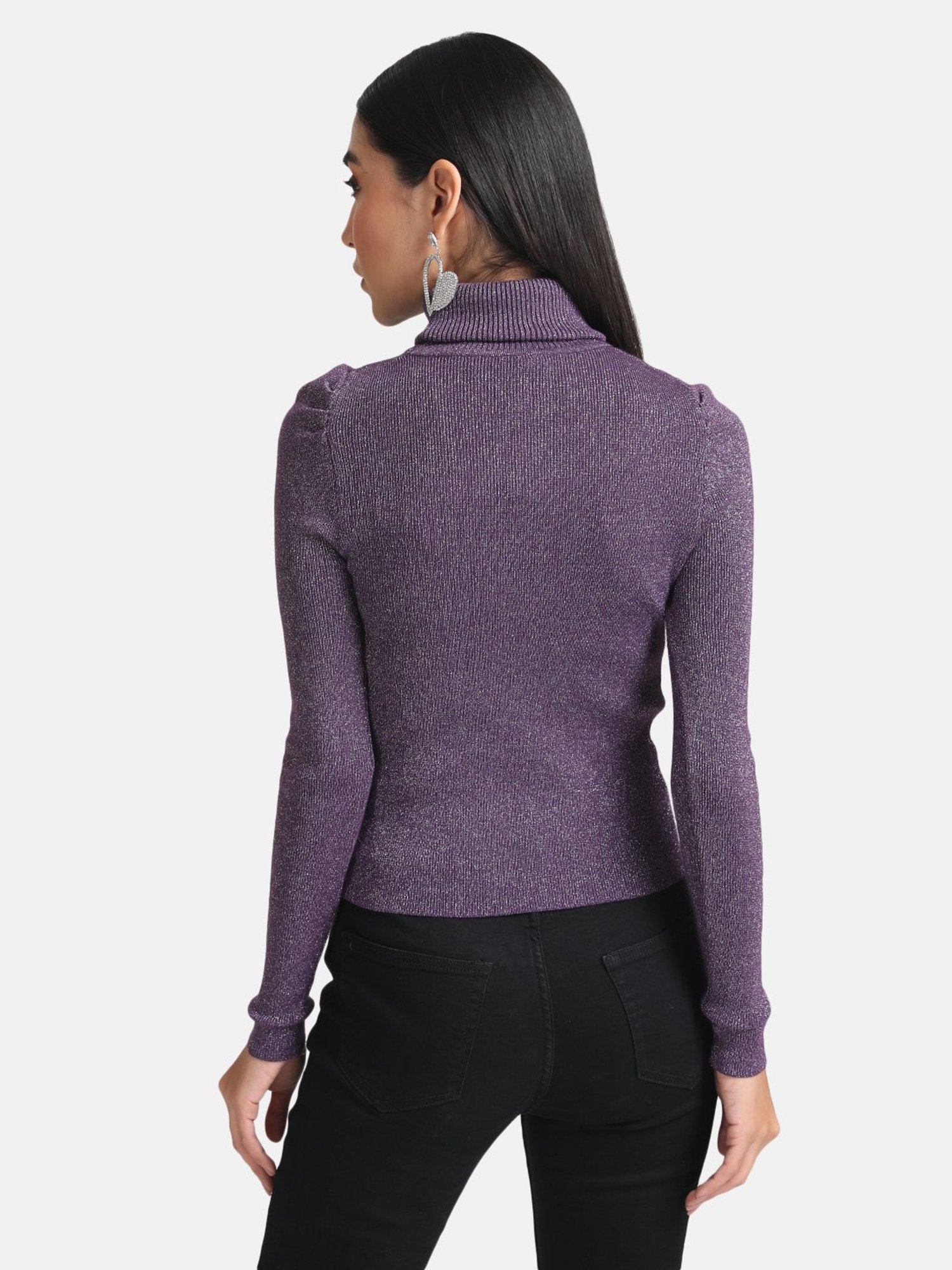 Kazo Puff Sleeves High Neck Pullover