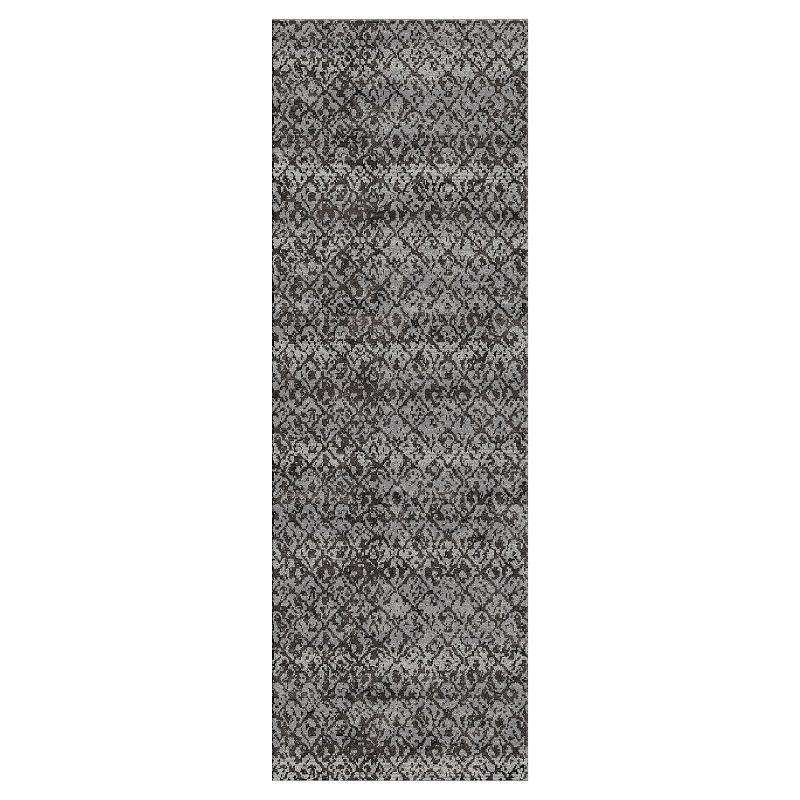2'10"X7'10" Runner Solid Woven Runners Black/Dark Gray - Weave & Wander