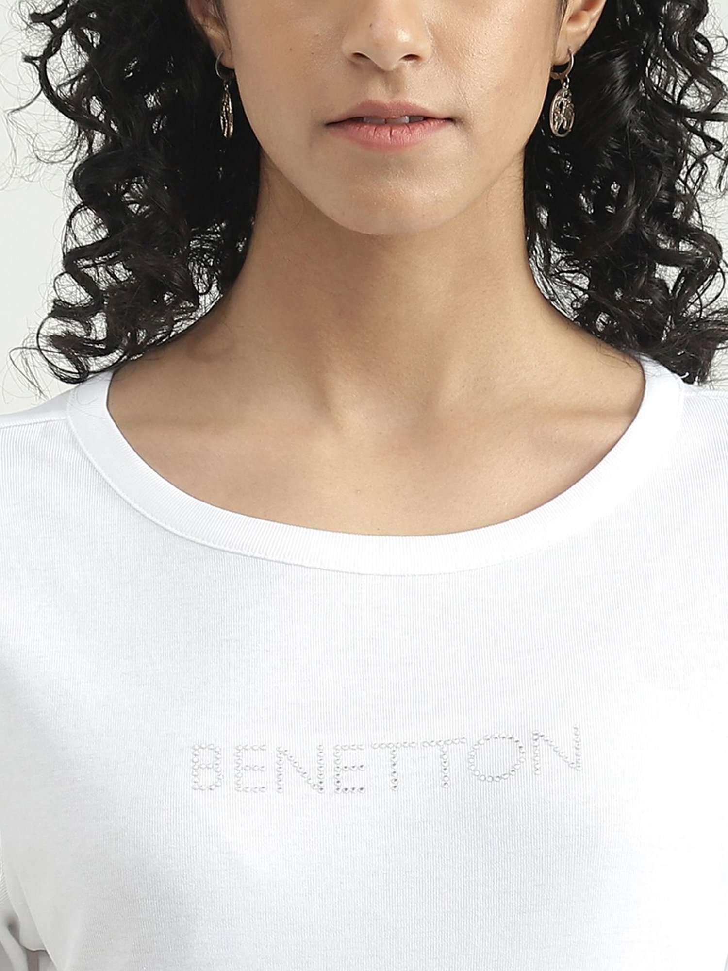 United Colors of Benetton White Cotton Top