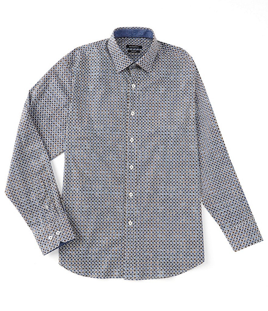 Bugatchi Geo Print Long-Sleeve Woven Shirt