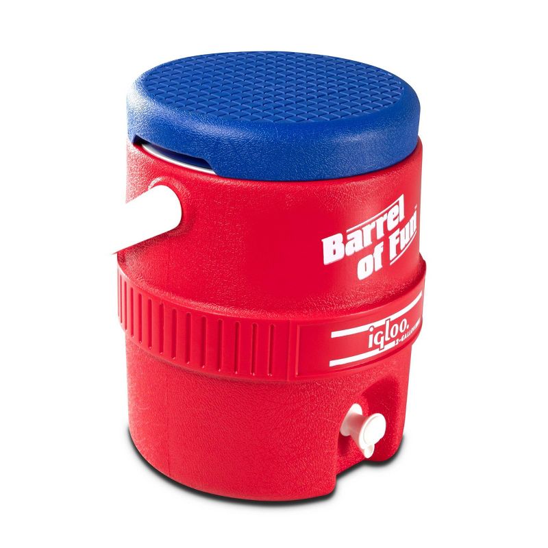 Igloo Barrel of Fun Retro Portable 2 Gallon Beverage Servers - Lobster Red