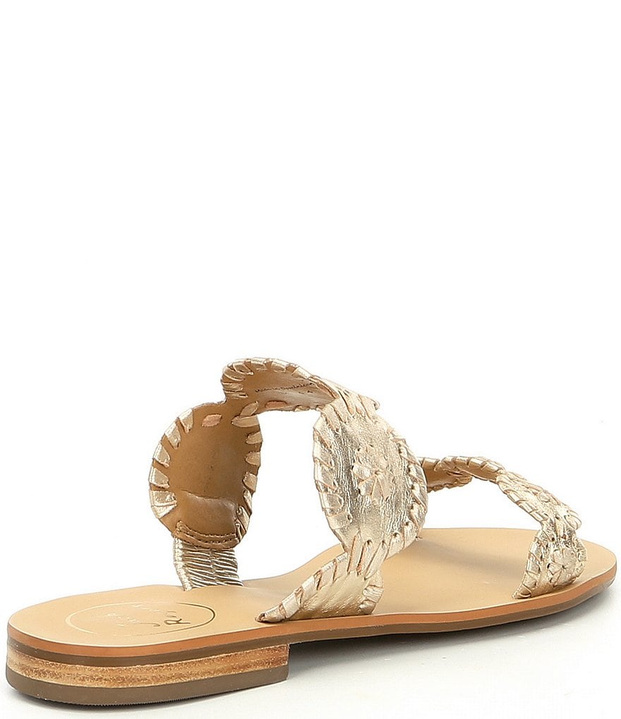 Jack Rogers Lauren Whipstitch Detail Slide Sandals