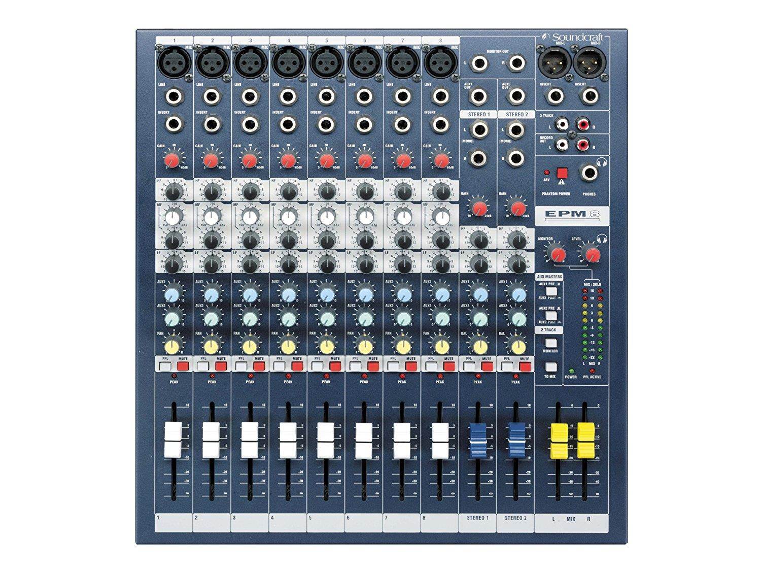 Soundcraft EPM8 8 Mono + 2 Stereo Channel Recording & Live Sound Audio Console