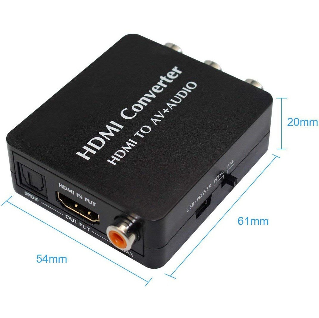 HDMI to AV Audio Converter Support SPDIF Coaxial Audio NTSC PAL Composite Video HDMI to 3RCA for /