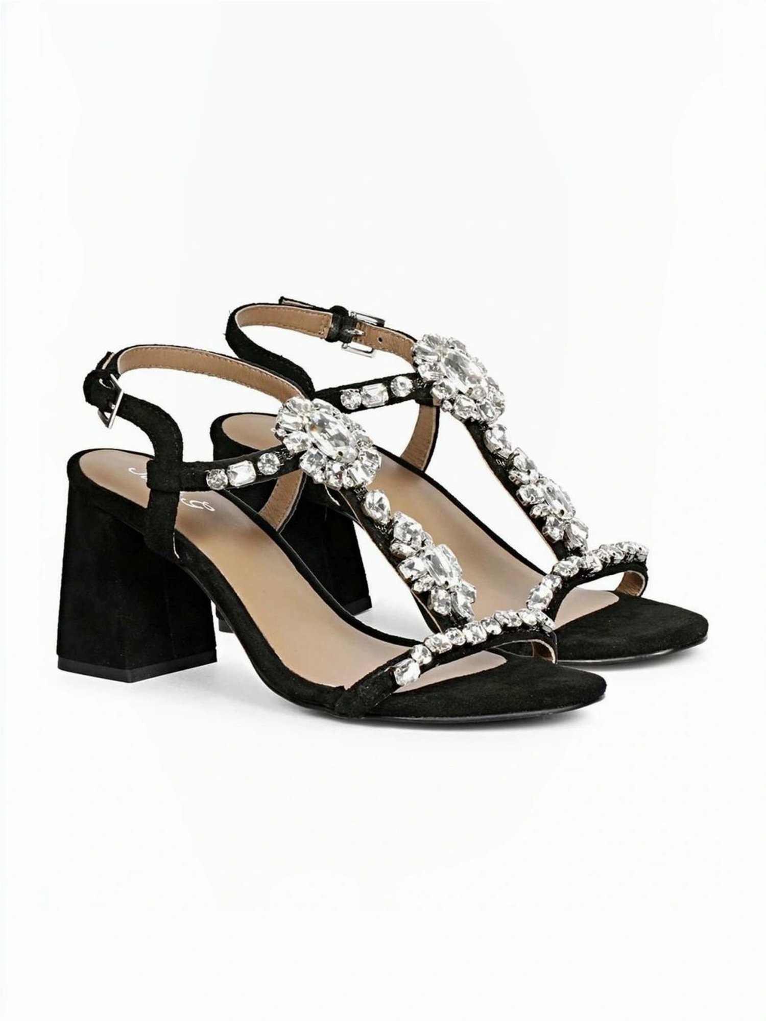 Saint G Women's Black Ankle Strap Sandals