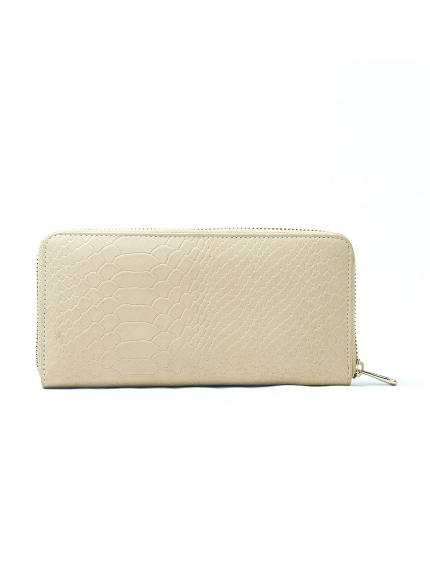 RI2K London Beige Leather Animal Effect Zip around Wallet