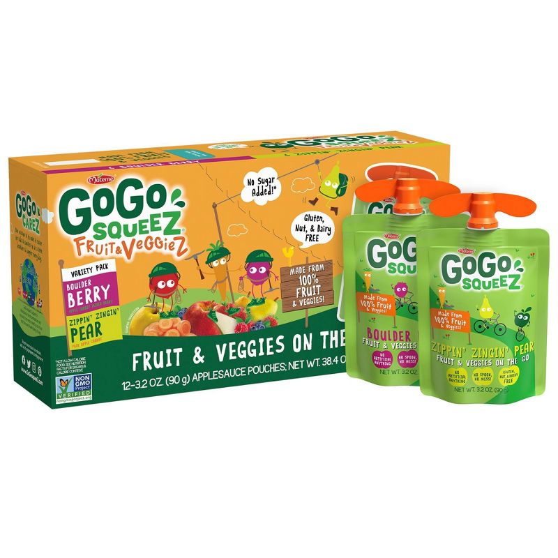 GoGo SqueeZ Variety Fruit and Veggies Applesauce On-The-Go Pouch - 38.4oz