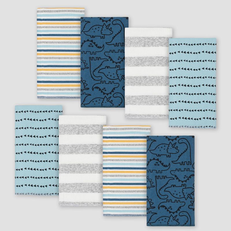 Gerber Baby Boys' 8pk Dino Burpcloth - Blue