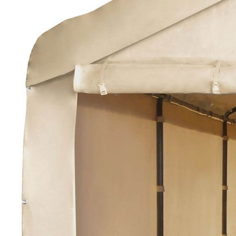 Costway Outdoor 2-Tier 10'x10' Gazebo Canopy Shelter Awning Tent Patio Garden Screw-free structure Brown