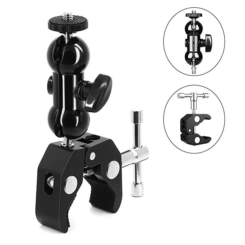 Camera Clamp Mount Monitor Mount Bracket Super Clamp w14 and 38 Thread with Cool Double Ballhead Arm Adapter Bottom Clamp for RoninM Ronin MX Freefly MOVI