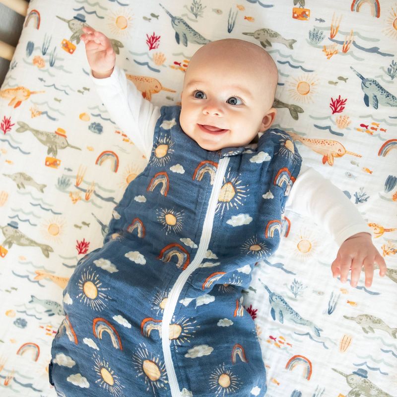 Bebe au Lait Muslin Bedtime Swaddle Wrap - 6-12 Months Hello Sunshine