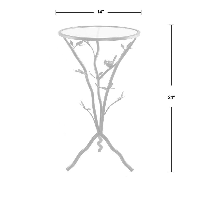 Bird and Branches Tripod Side Table Antique Bronze - FirsTime