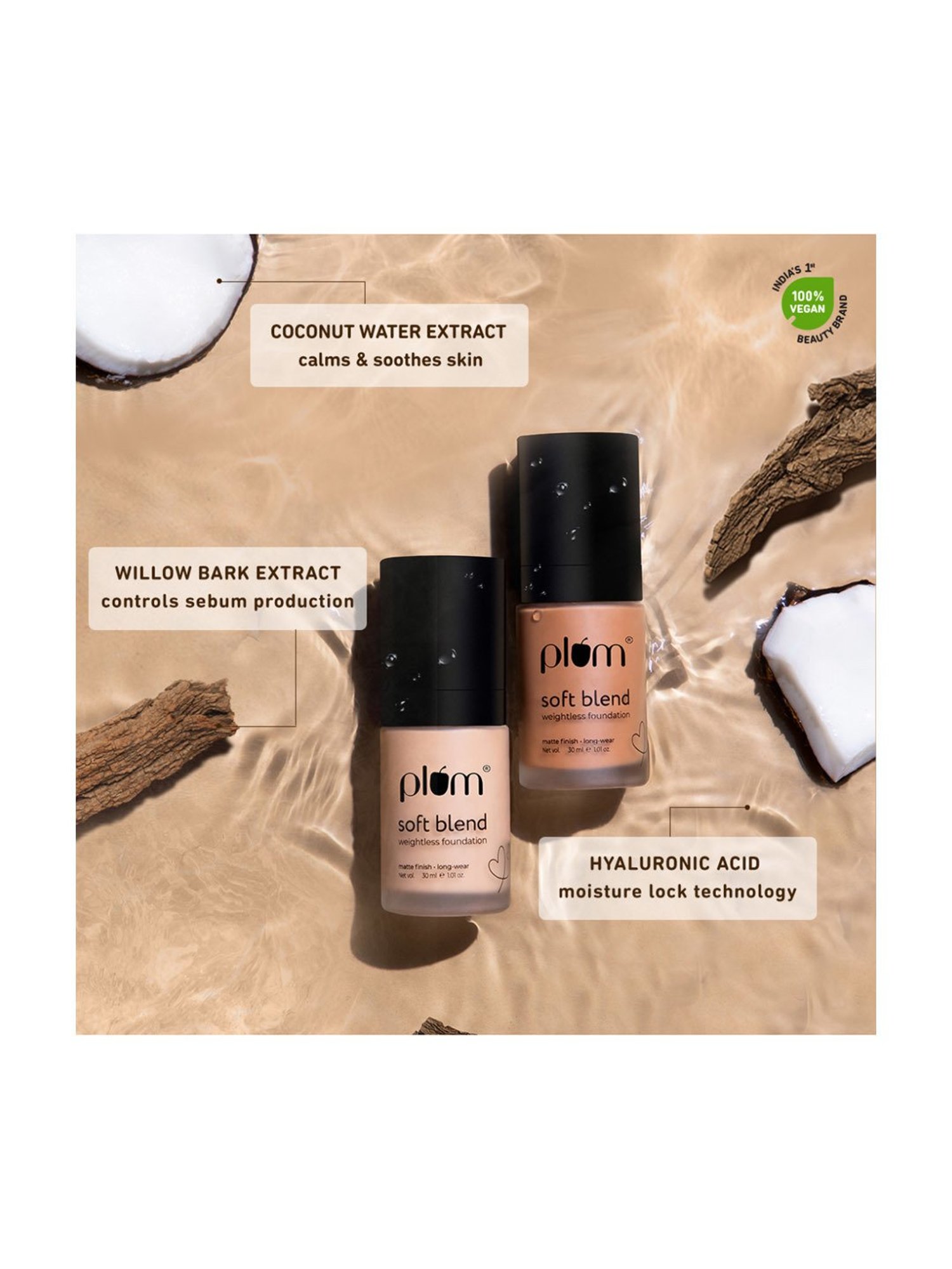 Plum Soft Blend Weightless Foundation Sunset Bronze 125Y - 30 ml