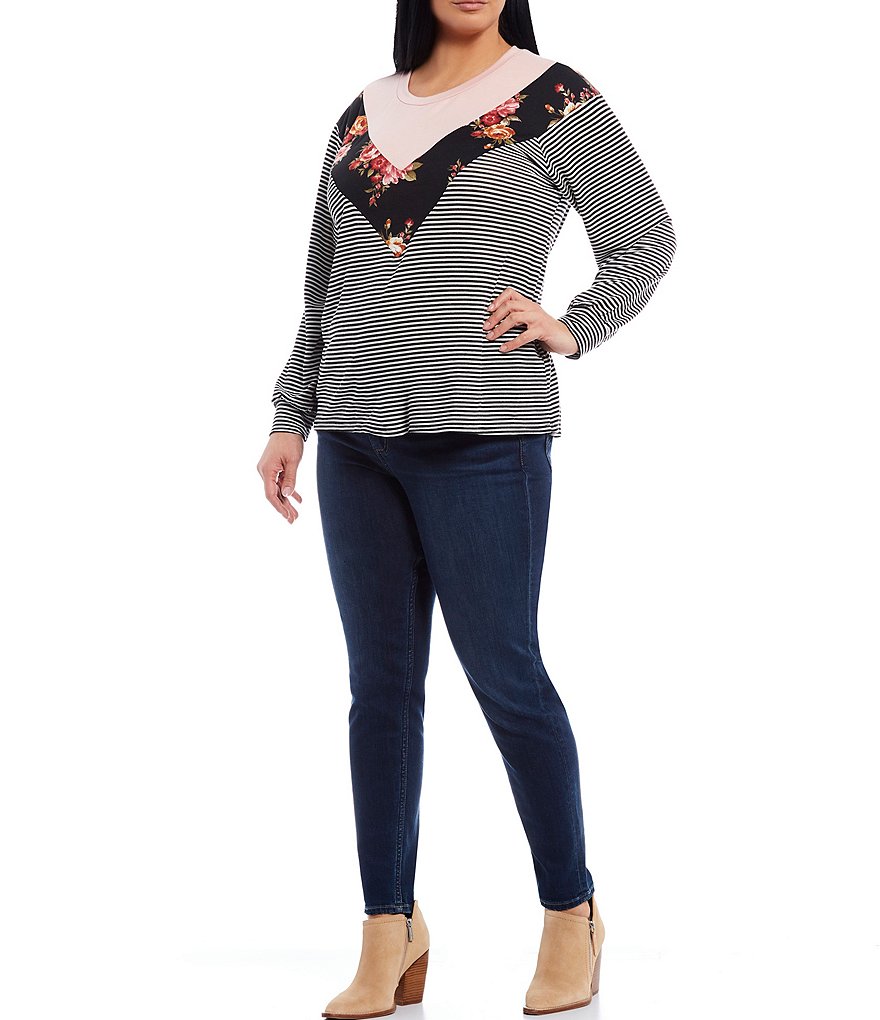 Jessica Simpson Plus Size JJ Red Dahlia Moroccan Border Print Fringe Hem Kimono Jacket