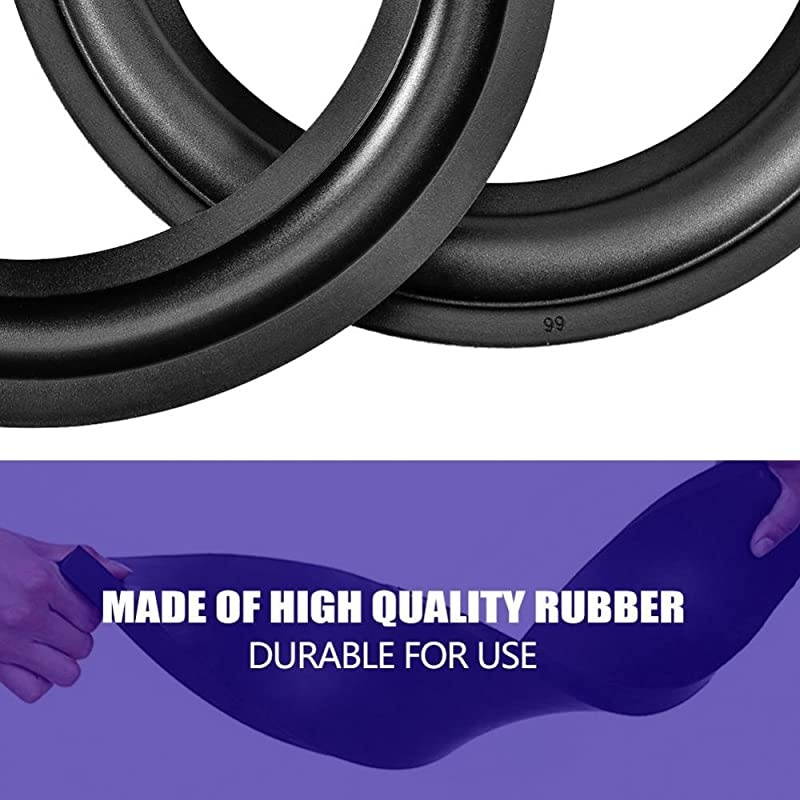 6 inch 156mm Perforated Rubber Speaker Foam Edge Surround Rings Replacement Parts for Speaker Repair or DIY Black