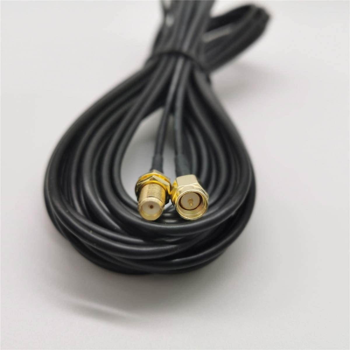 SUNTRADE Black SMA Male to Female WiFi Antenna Connector Extension Cable (33ft)