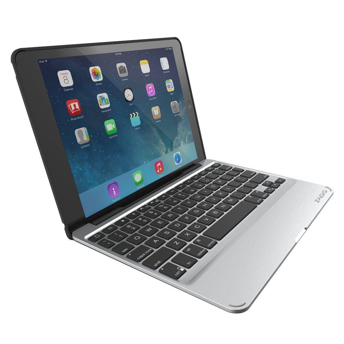 Zagg Slim Book W/ Backlit Bluetooth Keyboard & Detachable Case For iPad Air 2
