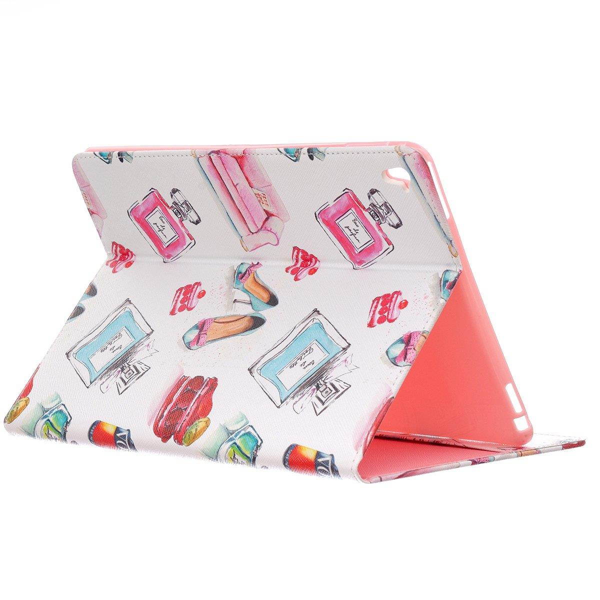 iPad Pro 9.7 Case, Newshine Premium Synthetic Leather Stand Case Cover with [Card Solts] for Apple iPad Pro 9.7 inch 2016 Release Table (Perfume)