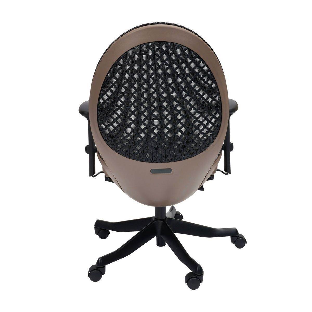 Techni Mobili Deco LUX Executive Office Chair with Aluminum Base and Non-Marking Caster Wheels, Mesh Task Chair with 3D Padded Armrests, Taupe