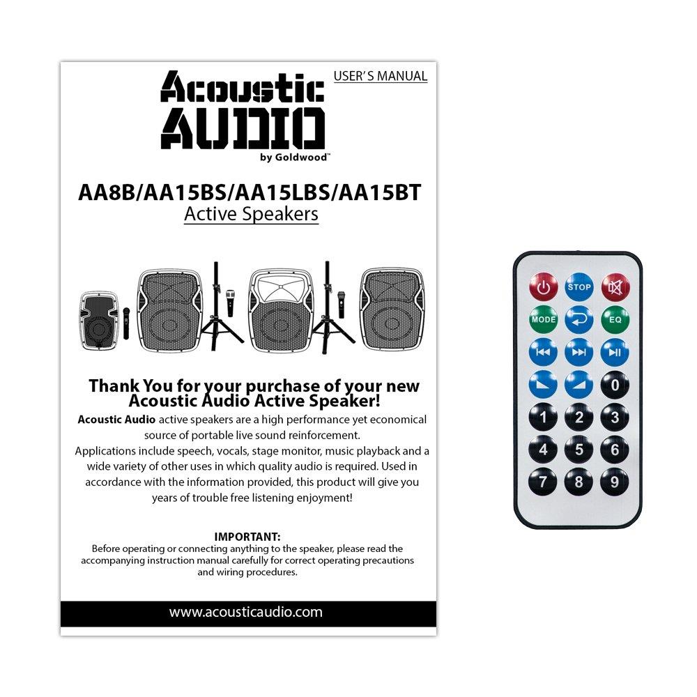 Acoustic Audio AA15LBS Powered 1000W 15" Bluetooth Flashing LED Speaker with Mic and Stand