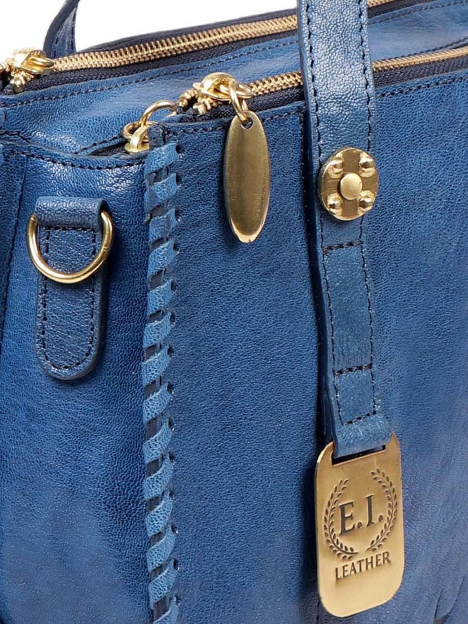 Hidesign Blue Solid Medium Handbag