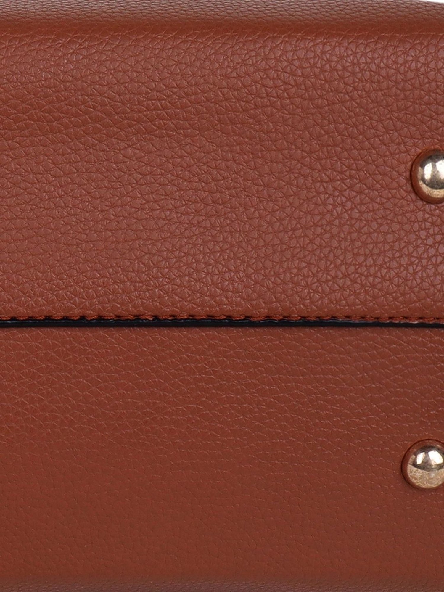 Carlton London Tan Textured Large Tote Handbag