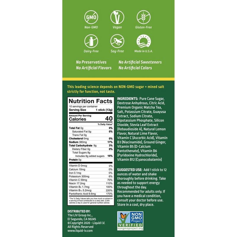 Liquid I.V. Energy Multiplier Supplements - Lemon Ginger - 10ct