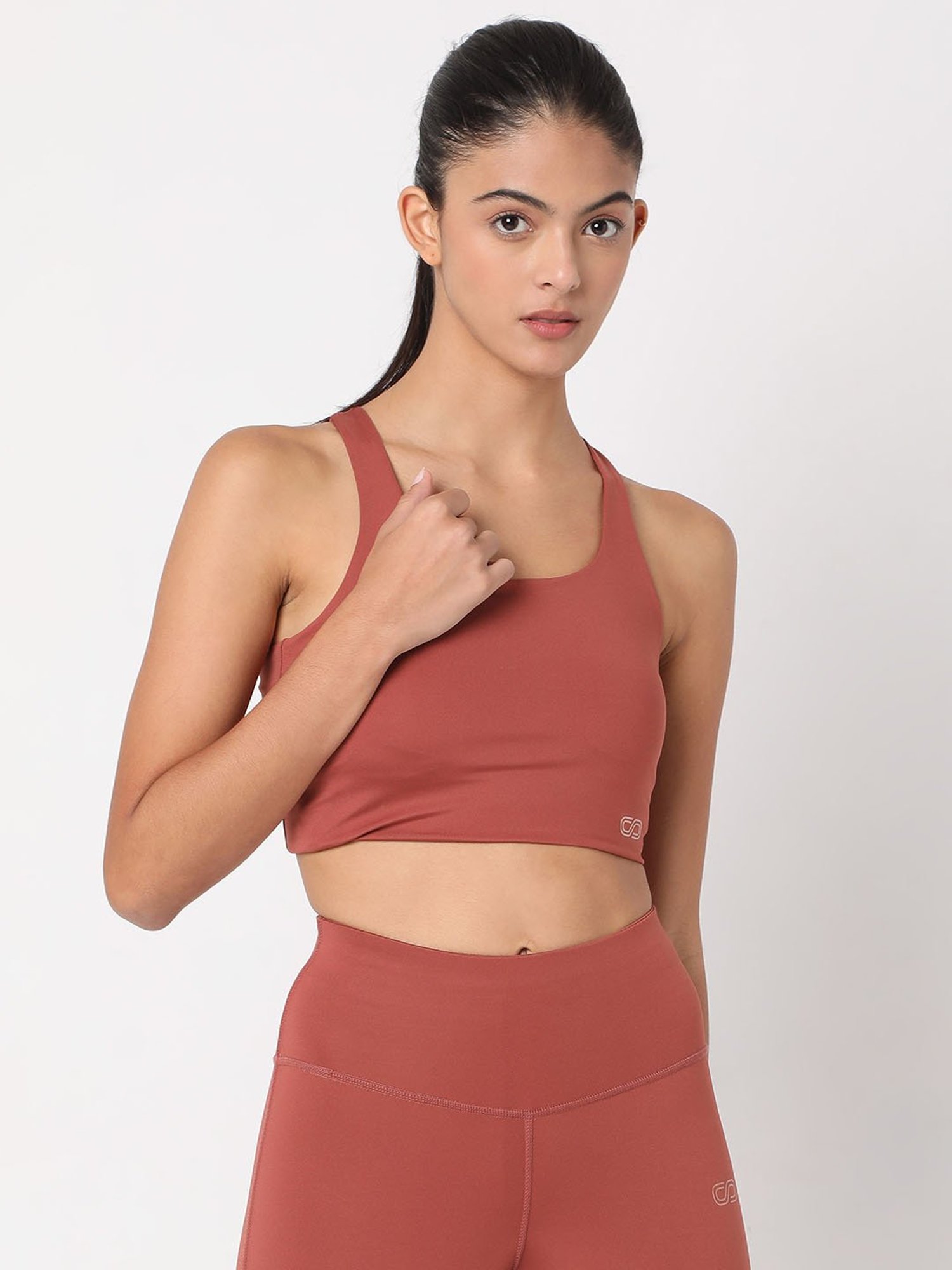 SILVERTRAQ Rust Full Coverage Sports Bra