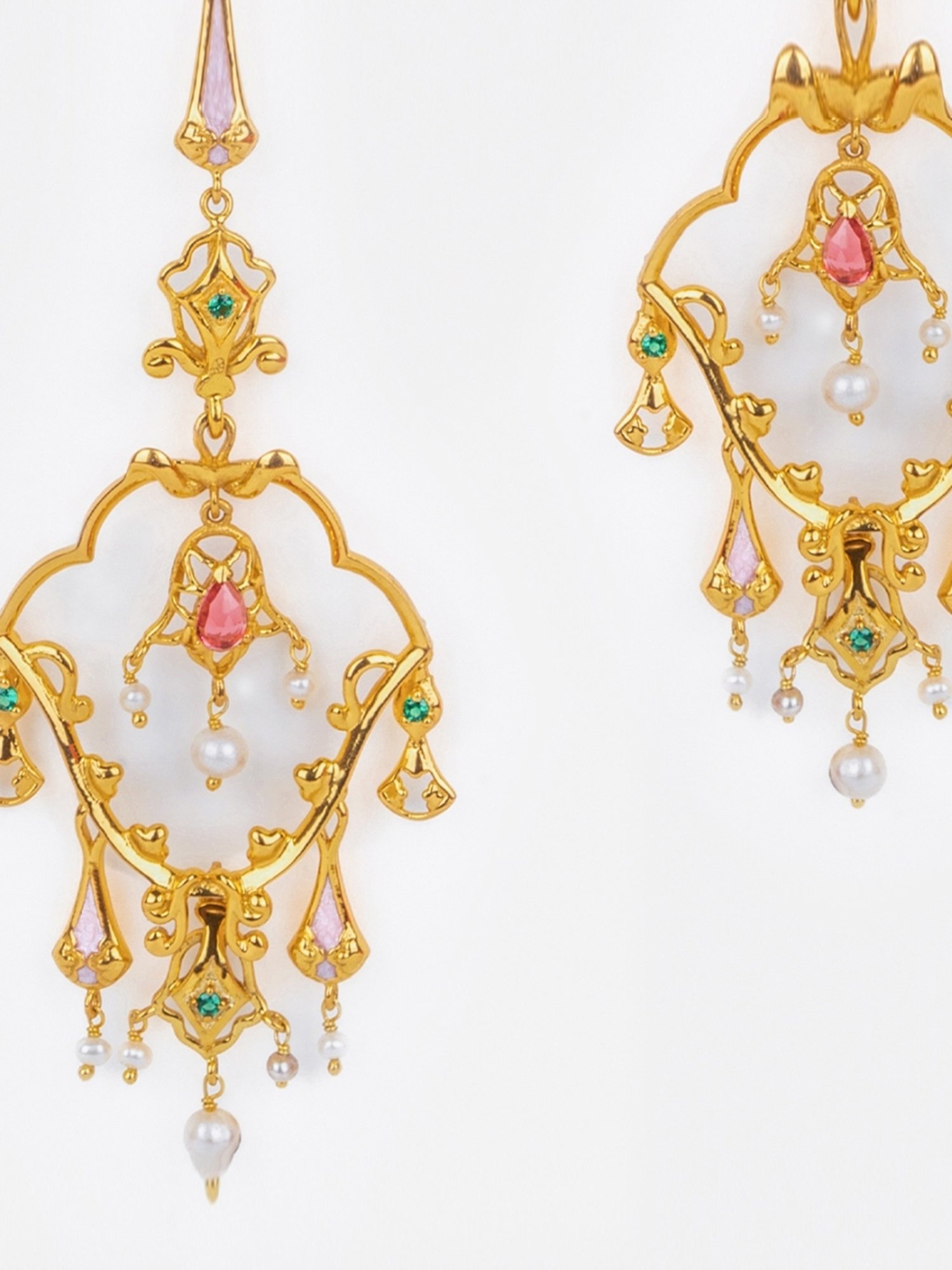 Shaya 92.5 Sterling Silver Yellow Gold Shaadi Squad Bridechilla Shoulder Duster Earrings for Women