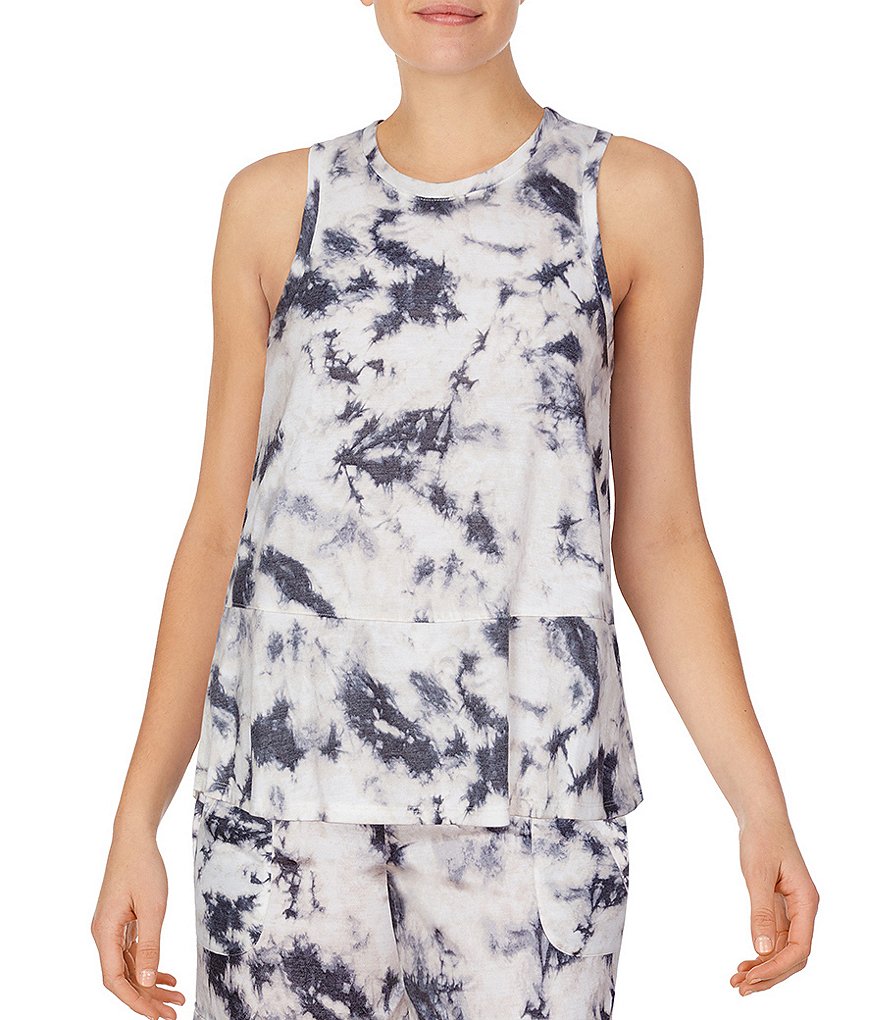 Refinery29 Tie-Dye Print Jersey Knit Hi-Neck Sleep Tank