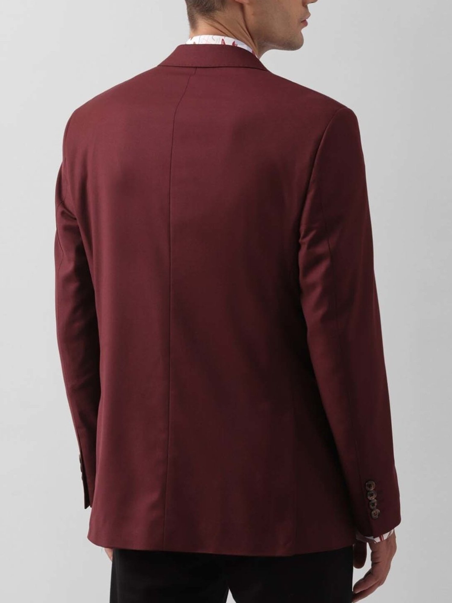 Simon Carter London Maroon Regular Fit Blazer