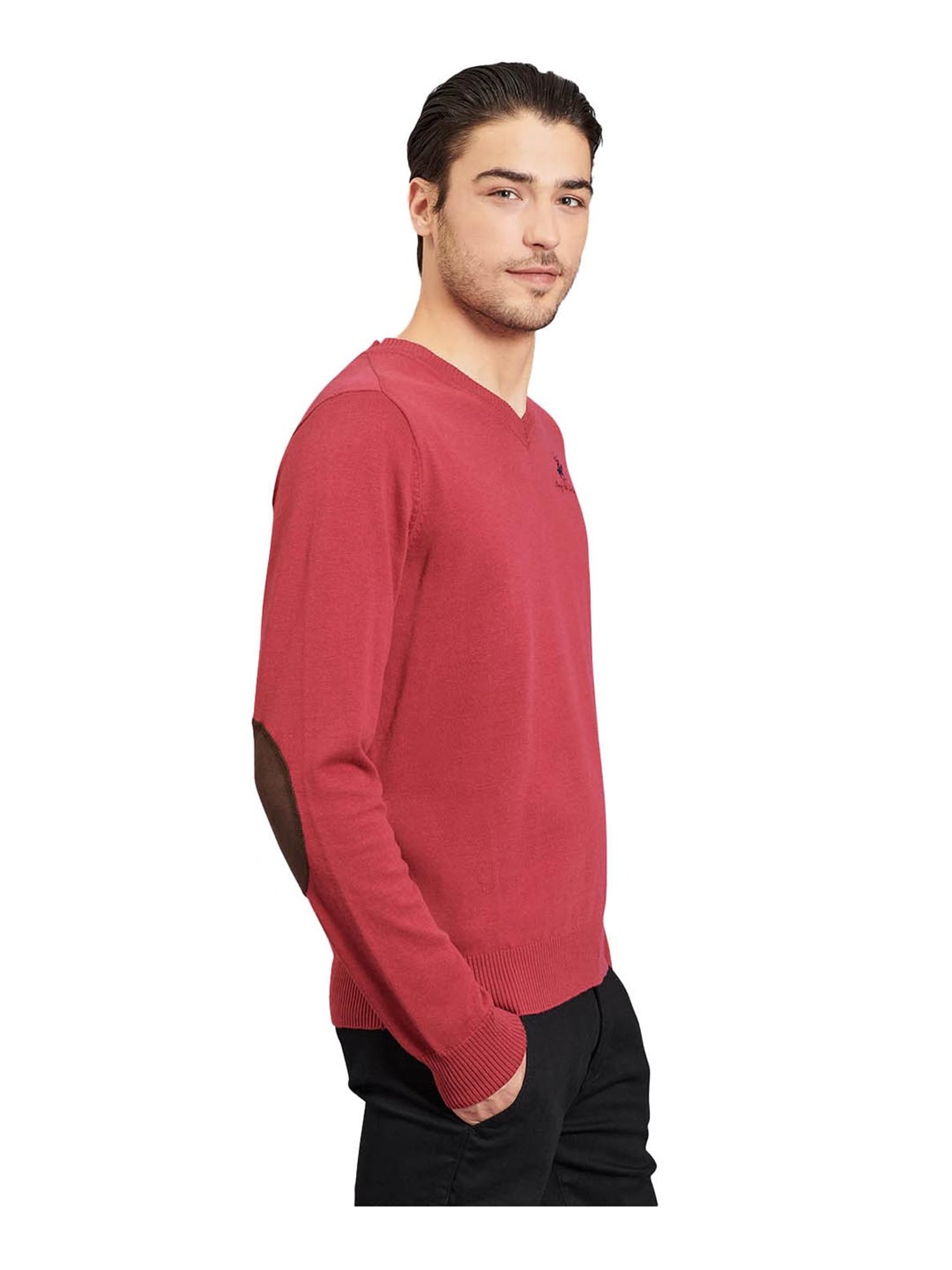 Beverly Hills Polo Club Maroon Regular Fit Sweater