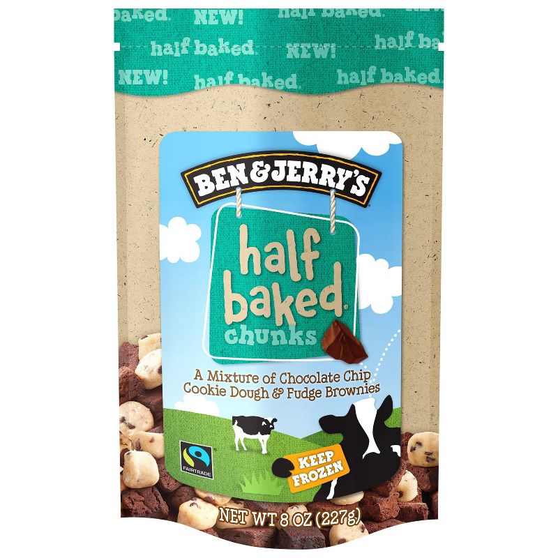 Ben & Jerry's Cookie Dough & Fudge Brownies Frozen Half Baked Chunks - 6oz