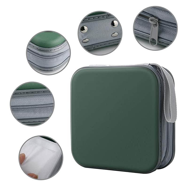 CD Case, 40 Capacity CD DVD Heavy Duty Wallet Storage Organizer Holder VCD Binder Bag Album Booklet (A-Silver)