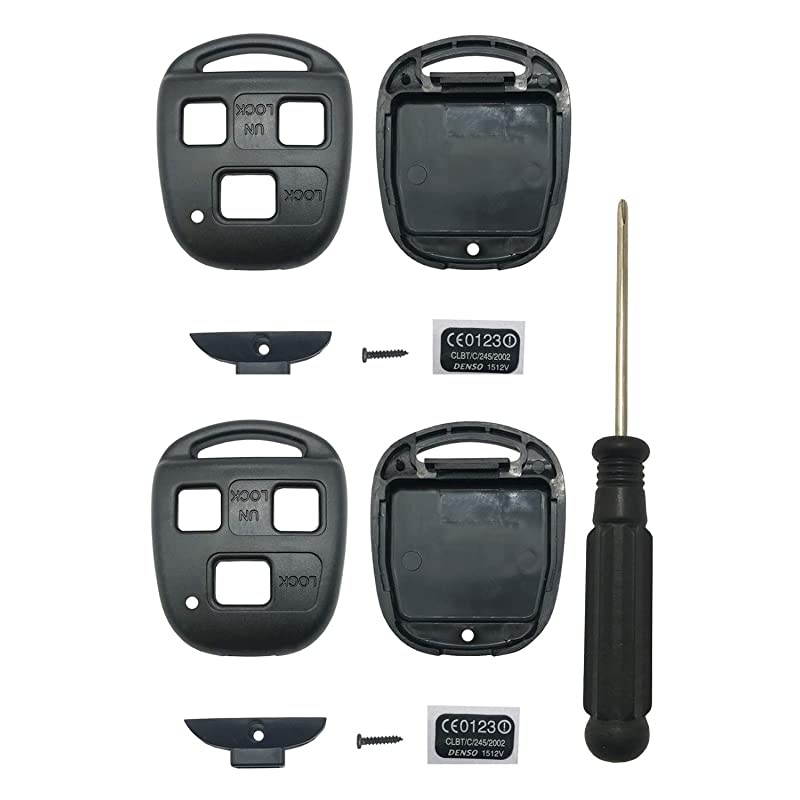 Replacement Keyless Entry Key Fob Case Fit for Lexus ES GS GX IS LS LX RX SC IS300 GS300 GS400 GS430 GX470 LS400 LS430 LX470 RX300 RX330 IS330 RX350 RX400h SC430 Key Fob Shell Cover Pack 2
