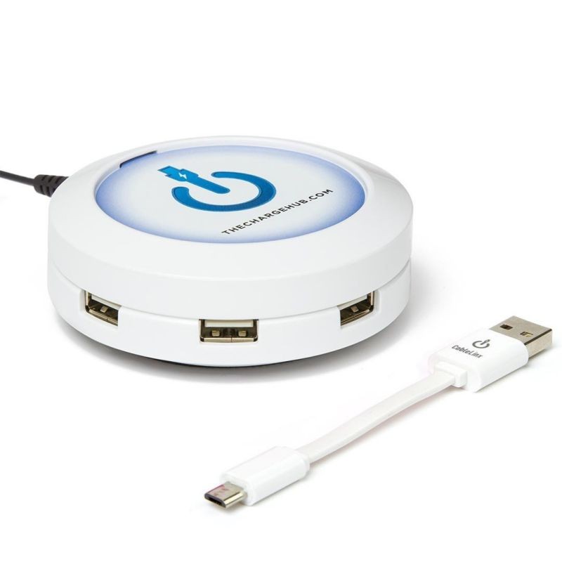 Limitless Innovations ChargeHub X7-7-Port USB Charger 2.4A per Port/44W for iPhone 7/6s/Plus, Samsung Galaxy S8/S7 & More - White