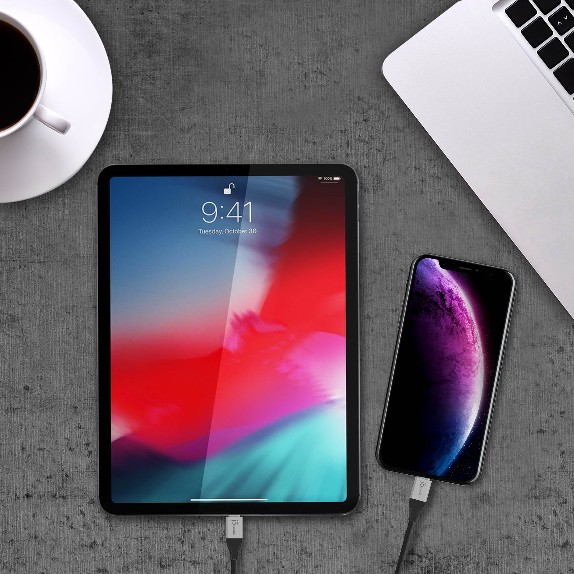 j5create USB2.0 Type-C&trade; to Type-A Cable, Black (Pack of 2)