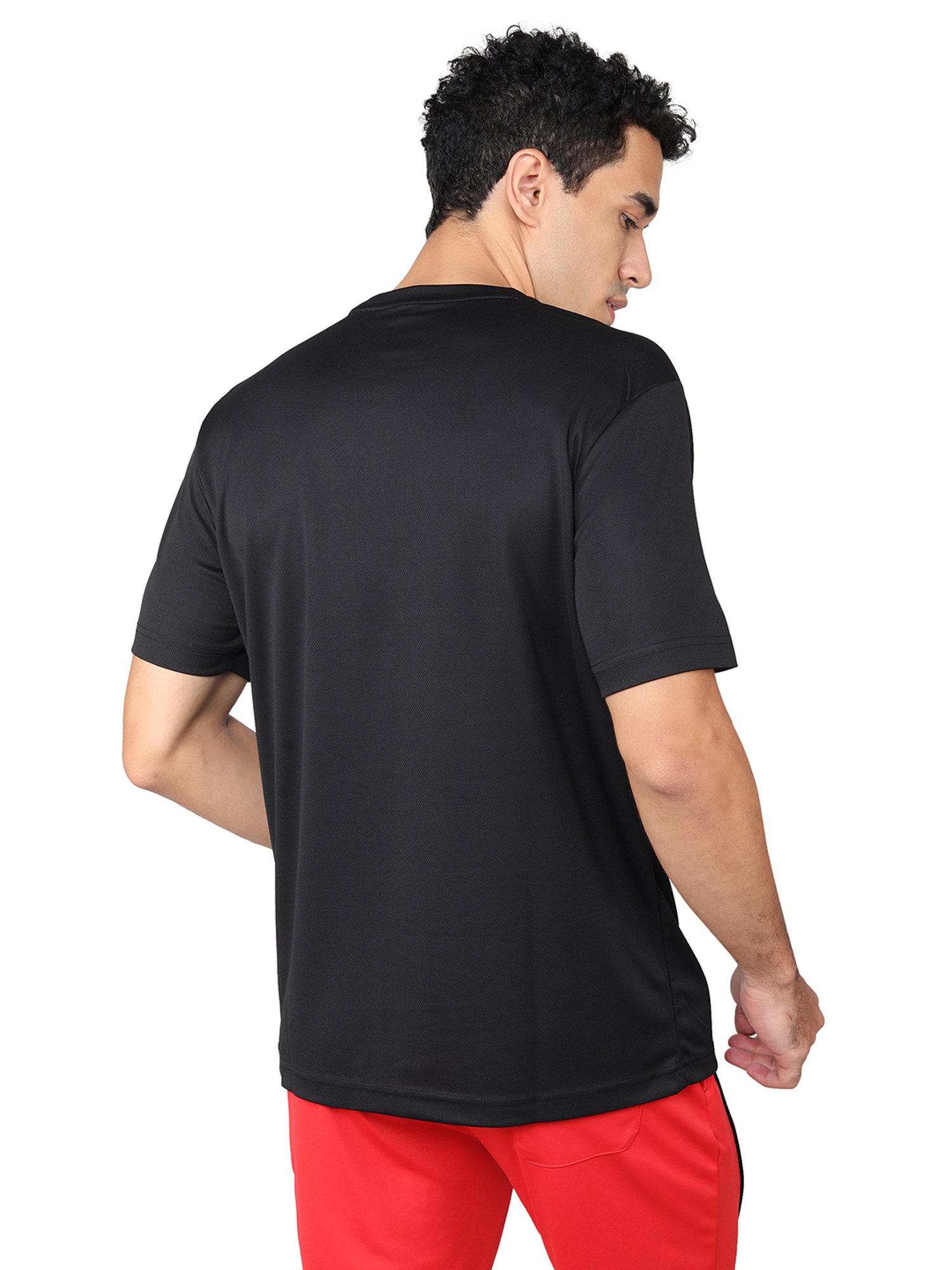 Yonex Jet Black Regular Fit Graphic Print Badminton T-Shirt