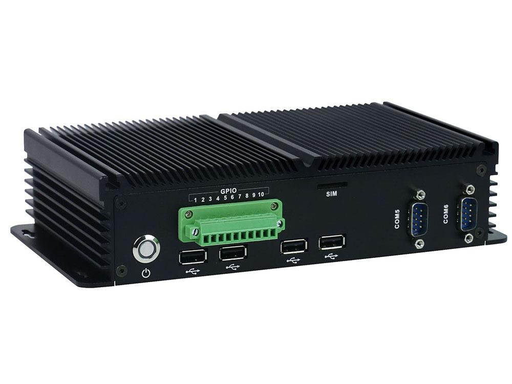 Fanless Industrial PC Rugged Computer IPC Mini PC Windows 10 Pro/ Linux with Intel Quad Core J1900 6 COM Dual LAN 4G RAM 128G SSD Partaker I16