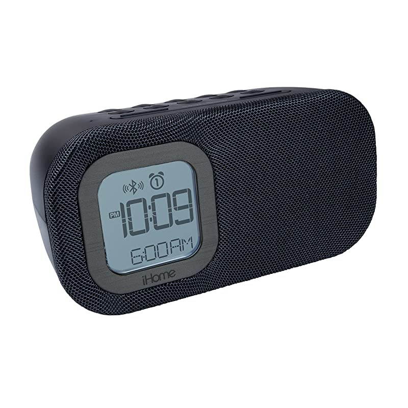 iBT210B Bluetooth Dual Alarm FM Clock Radio with Speakerphone and USB Charging - Black