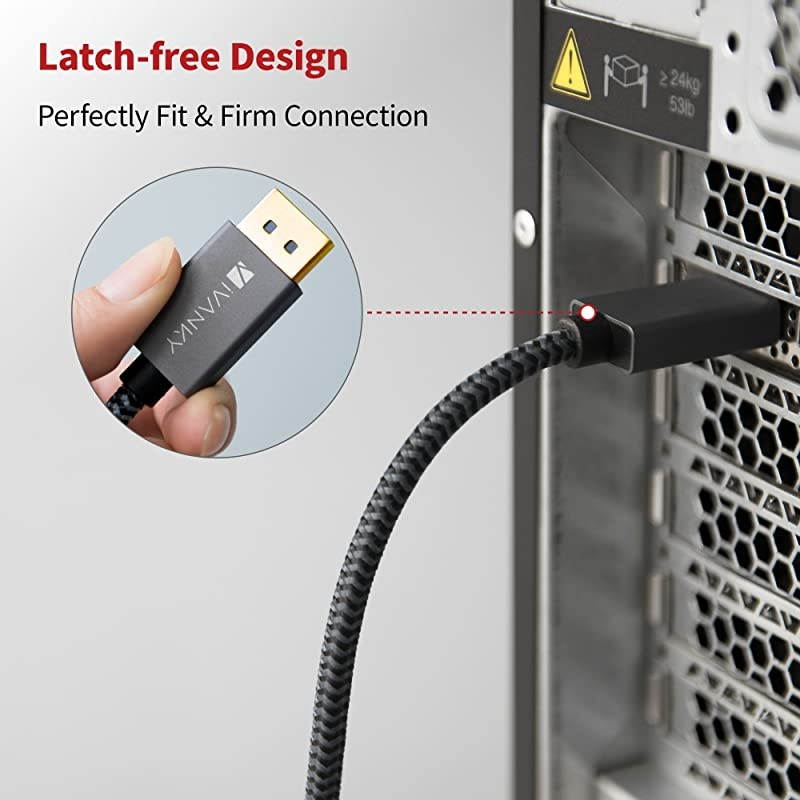 DisplayPort to HDMI Adapter,  Unidirectional DP to HDMI Converter, Nylon Braided 1080P Adapter for Laptop (HP/Lenovo/Dell), Monitor, HDTV, Graphics Card (NVIDIA/AMD) and More - Grey